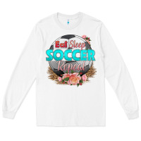 White eat sleep soccer repeat Long Sleeve Tee - HRA Design Shop