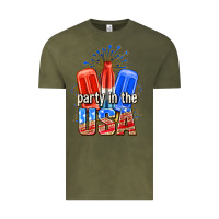 Vintage Olive party in the usa popsicles billie wilder Vintage Tee - texasbilliewilder
