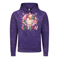 Cloud Purple pink santa 'tis the season Vintage Hoodie - MaliasSmallBusiness