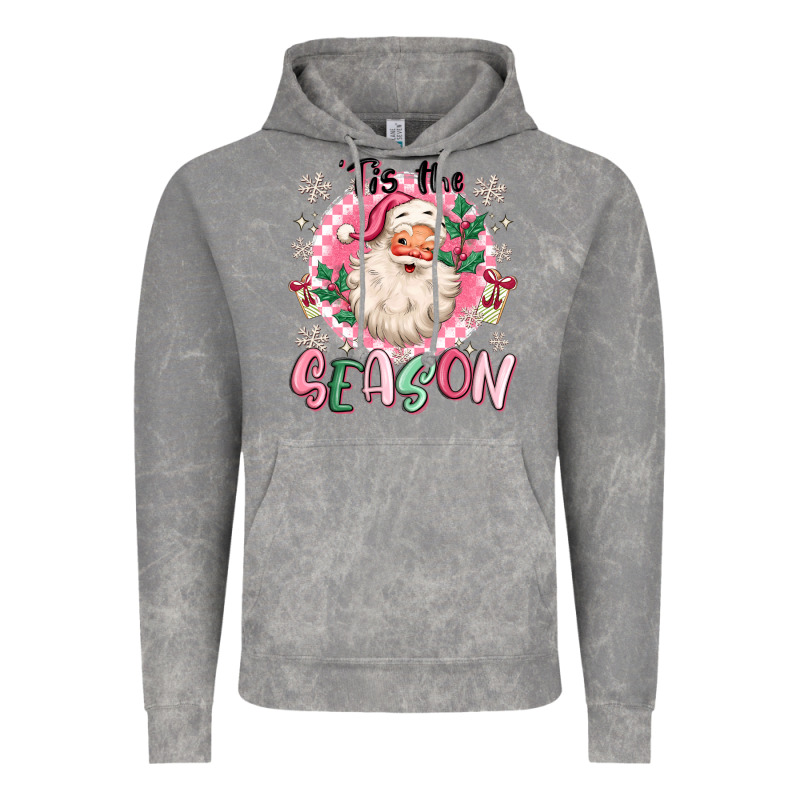 Pink Santa 'tis The Season Vintage Hoodie by MaliasSmallBusiness | Teevron