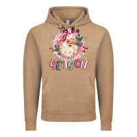 Vintage Coffee pink santa 'tis the season Vintage Hoodie - MaliasSmallBusiness