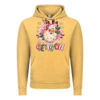 Vintage Mustard pink santa 'tis the season Vintage Hoodie - MaliasSmallBusiness
