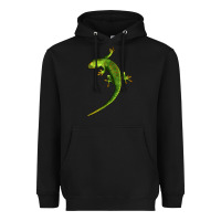 Black Green Lizard Illustrations Heavyweight Hoodie - LillyAllenDesigns