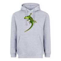 Heather Grey Green Lizard Illustrations Heavyweight Hoodie - LillyAllenDesigns