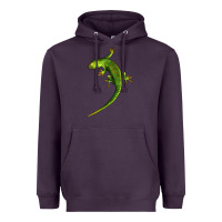 Plum Green Lizard Illustrations Heavyweight Hoodie - LillyAllenDesigns