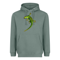 Sage Green Lizard Illustrations Heavyweight Hoodie - LillyAllenDesigns