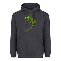 Smoke Green Lizard Illustrations Heavyweight Hoodie - LillyAllenDesigns