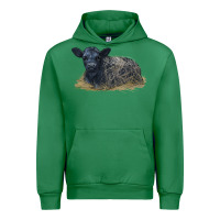 Emerald Black Angus Calf Illustrations Urban Hoodie - LillyAllenDesigns