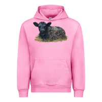 Fuchsia Pink Black Angus Calf Illustrations Urban Hoodie - LillyAllenDesigns