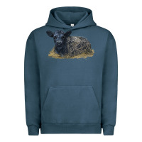 Pigment Midnight Navy Black Angus Calf Illustrations Urban Hoodie - LillyAllenDesigns