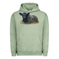 Pigment Oil Green Black Angus Calf Illustrations Urban Hoodie - LillyAllenDesigns