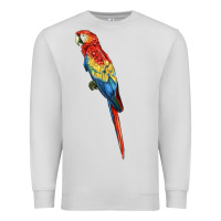 Dove Grey Scarlet Macaw Parrot Premium Sweatshirt - LillyAllenDesigns
