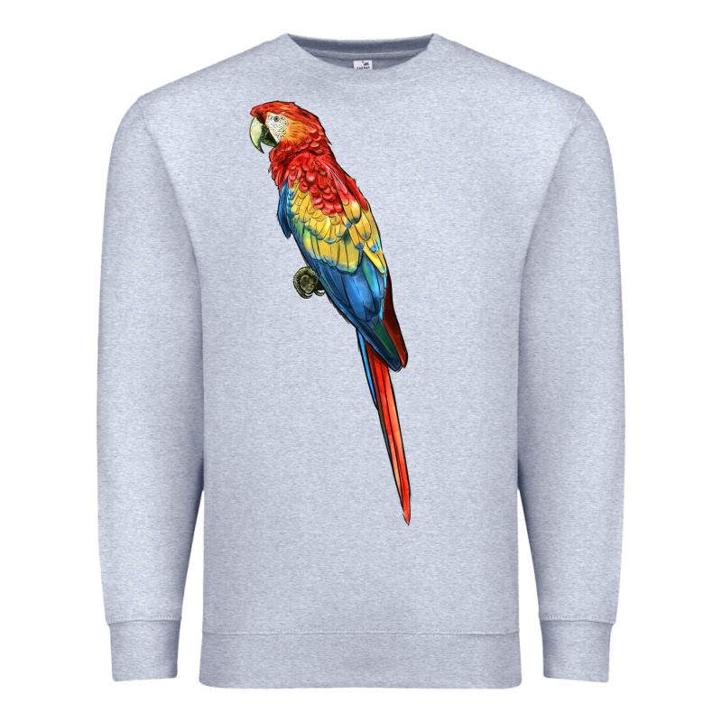 Scarlet Macaw Parrot Premium Sweatshirt by LillyAllenDesigns | Teevron