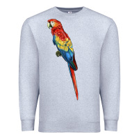 Heather Grey Scarlet Macaw Parrot Premium Sweatshirt - LillyAllenDesigns