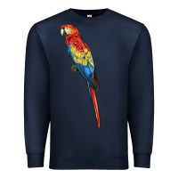 Navy Scarlet Macaw Parrot Premium Sweatshirt - LillyAllenDesigns