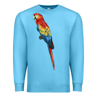 Ocean Blue Scarlet Macaw Parrot Premium Sweatshirt - LillyAllenDesigns