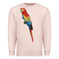Pale Pink Scarlet Macaw Parrot Premium Sweatshirt - LillyAllenDesigns