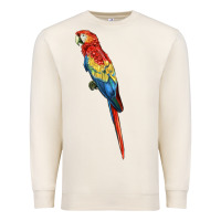 Sandshell Scarlet Macaw Parrot Premium Sweatshirt - LillyAllenDesigns