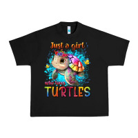 Black just a girl who loves turtles Urban Heavy Tee - texasbilliewilder