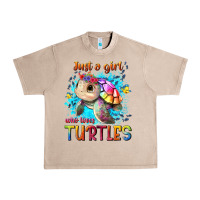 French Oak just a girl who loves turtles Urban Heavy Tee - texasbilliewilder