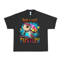 Pigment Black just a girl who loves turtles Urban Heavy Tee - texasbilliewilder