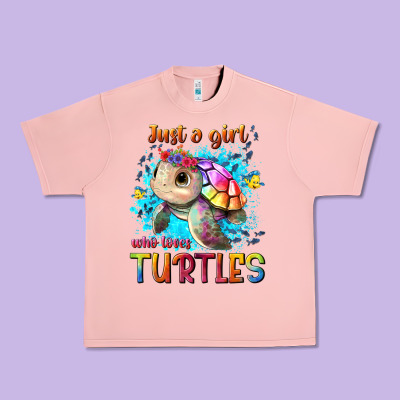 Just A Girl Who Loves Turtles Urban Heavy Tee Designed By Texasbilliewilder