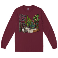 Burgundy west wild Long Sleeve Tee - SublimationCraftShop