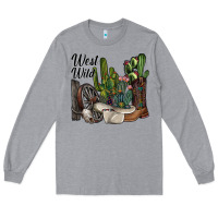 Heather Grey west wild Long Sleeve Tee - SublimationCraftShop