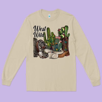 West Wild Long Sleeve Tee Designed By Sublimationcraftshop