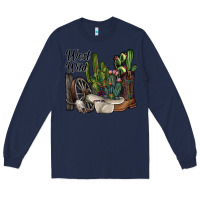 Navy west wild Long Sleeve Tee - SublimationCraftShop