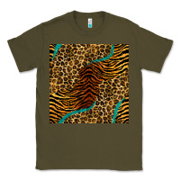 Army Green safari animals turquoise glitter seamless pattern Classic Tee - BundleAndBundleShop
