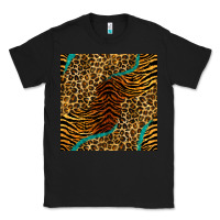 Black safari animals turquoise glitter seamless pattern Classic Tee - BundleAndBundleShop