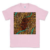 Bubblegum Pink safari animals turquoise glitter seamless pattern Classic Tee - BundleAndBundleShop