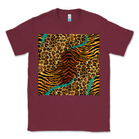 Burgundy safari animals turquoise glitter seamless pattern Classic Tee - BundleAndBundleShop