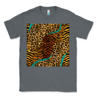 Charcoal Heather safari animals turquoise glitter seamless pattern Classic Tee - BundleAndBundleShop