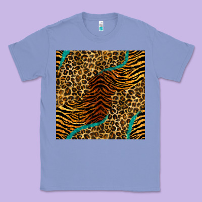 Safari Animals Turquoise Glitter Seamless Pattern Classic Tee Designed By Bundleandbundleshop
