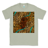 Matcha safari animals turquoise glitter seamless pattern Classic Tee - BundleAndBundleShop