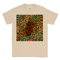 Mushroom safari animals turquoise glitter seamless pattern Classic Tee - BundleAndBundleShop