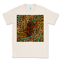 Natural safari animals turquoise glitter seamless pattern Classic Tee - BundleAndBundleShop
