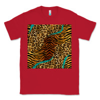 Red safari animals turquoise glitter seamless pattern Classic Tee - BundleAndBundleShop