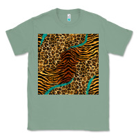 Sage safari animals turquoise glitter seamless pattern Classic Tee - BundleAndBundleShop