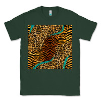 Sports Green safari animals turquoise glitter seamless pattern Classic Tee - BundleAndBundleShop
