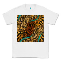 White safari animals turquoise glitter seamless pattern Classic Tee - BundleAndBundleShop