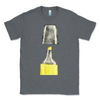 Charcoal Heather yellow highlighter pen fa element Classic Tee - FaDigitalArtStudio