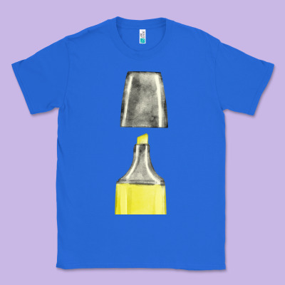Yellow Highlighter Pen Fa Element Classic Tee Designed By Fadigitalartstudio