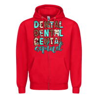 Red dental squad Zipper Hoodie - JahusDesignShop