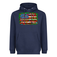 Navy Christmas american flag Heavyweight Hoodie - NancyCooperArtShop