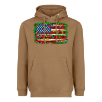 Toasted Coconut Christmas american flag Heavyweight Hoodie - NancyCooperArtShop