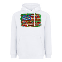 White Christmas american flag Heavyweight Hoodie - NancyCooperArtShop