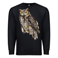 Black Great Horned Owl Premium Sweatshirt - LillyAllenDesigns
